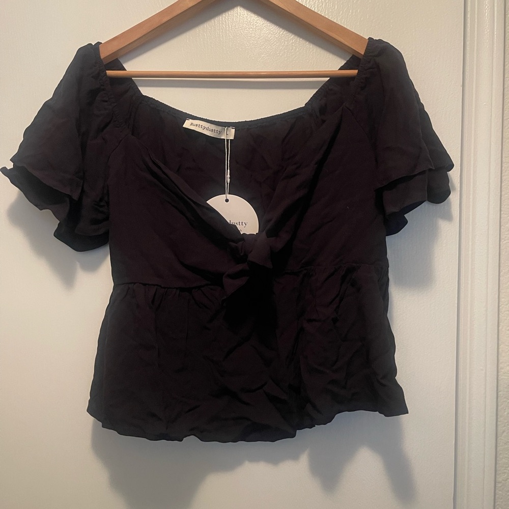 Chic Black Puff Sleeve Blouse